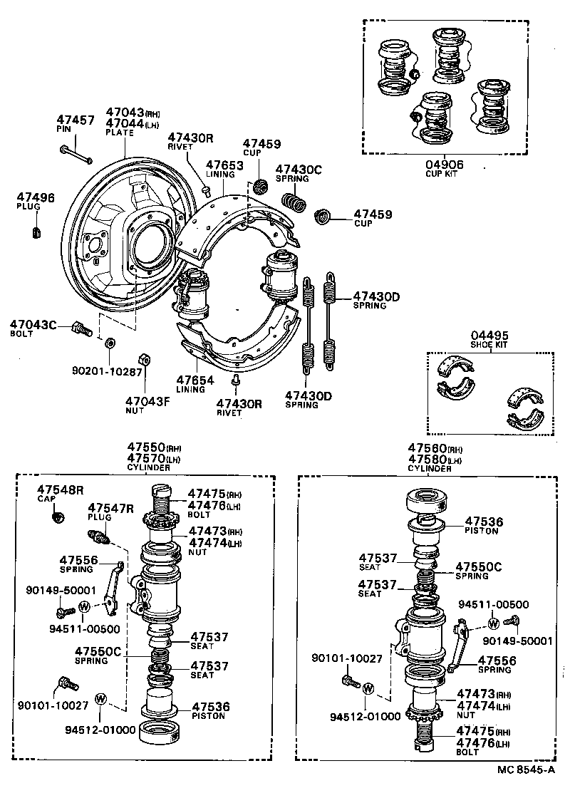 04497-36060 SHOE KIT, REAR BRAKE product image