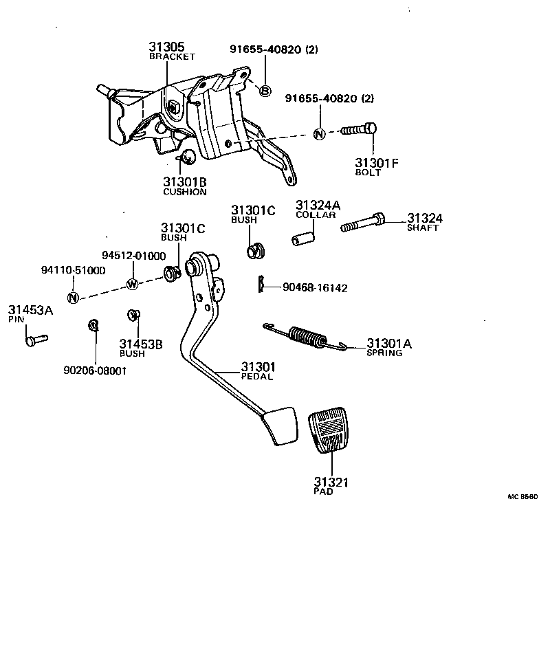 90240-08058 PIN, W/HOLE(FOR CLUTCH MASTER CYLINDER PUSH ROD CLEVIS) product image