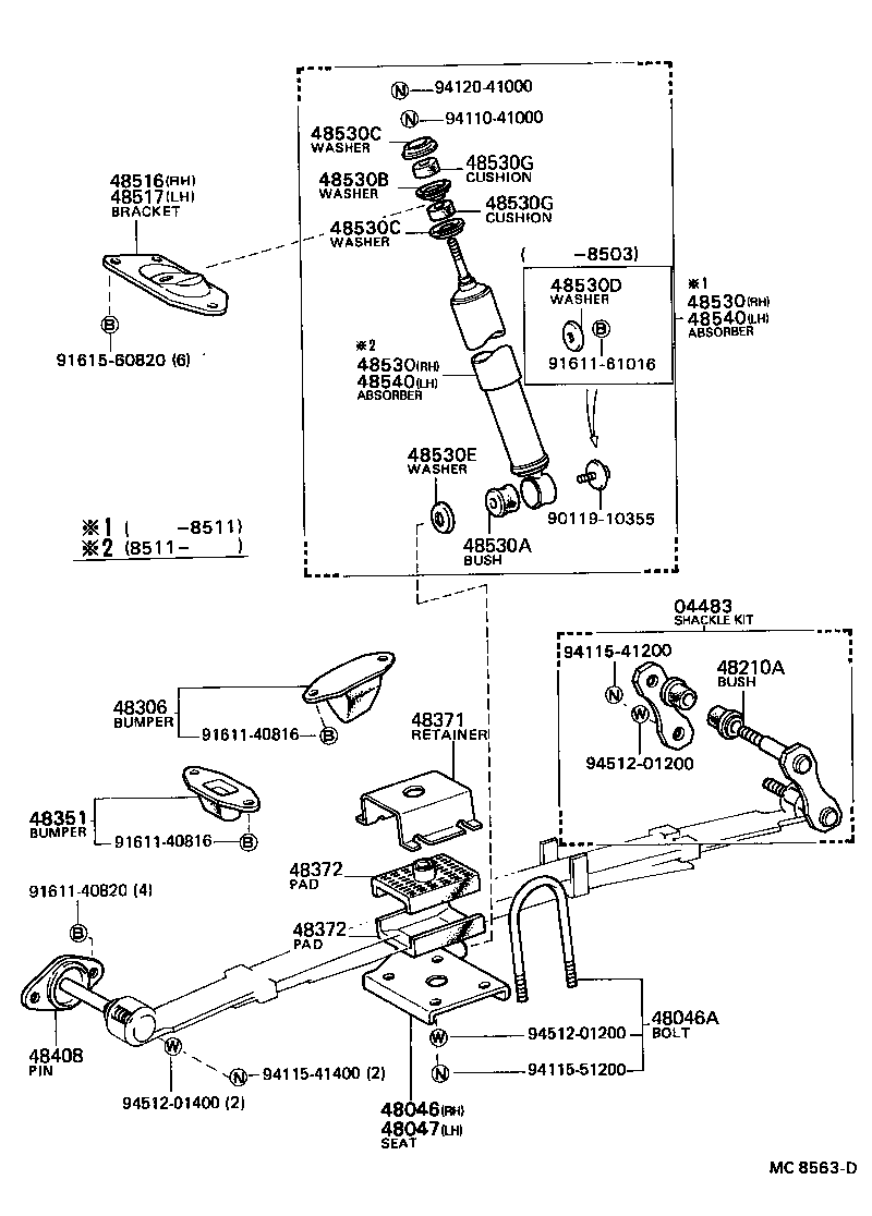 04483-21050 SHACKLE KIT, REAR SPRING product image