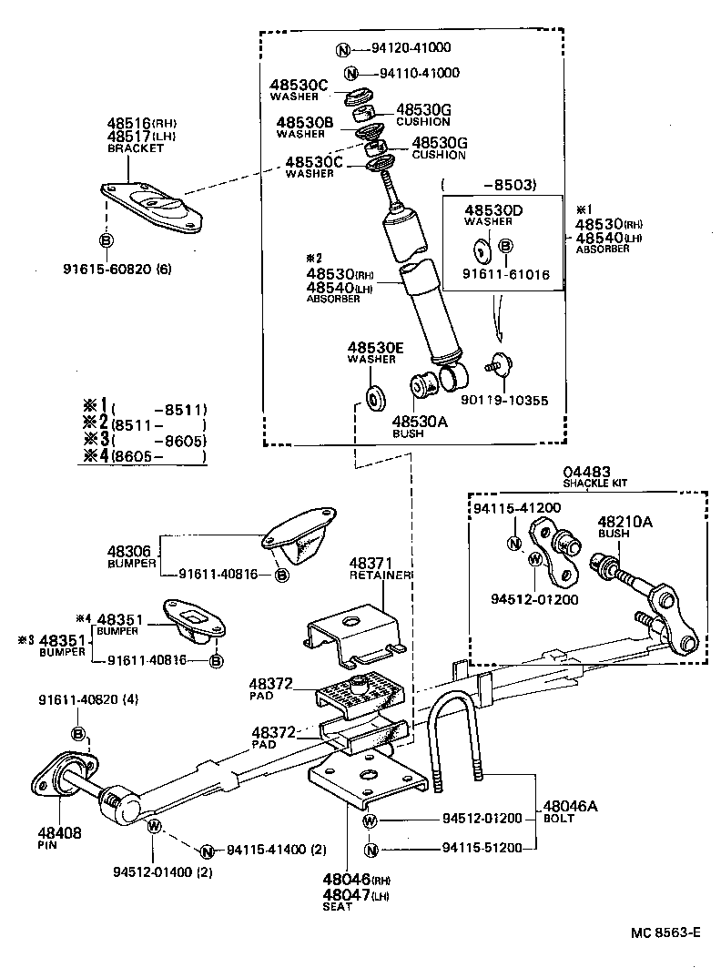 48256-20300 BOLT, HEXAGON(FOR REAR SPRING CLIP SET) product image