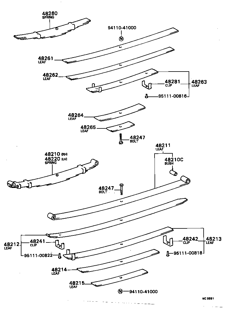 48210-36310 SPRING ASSY, REAR RH product image