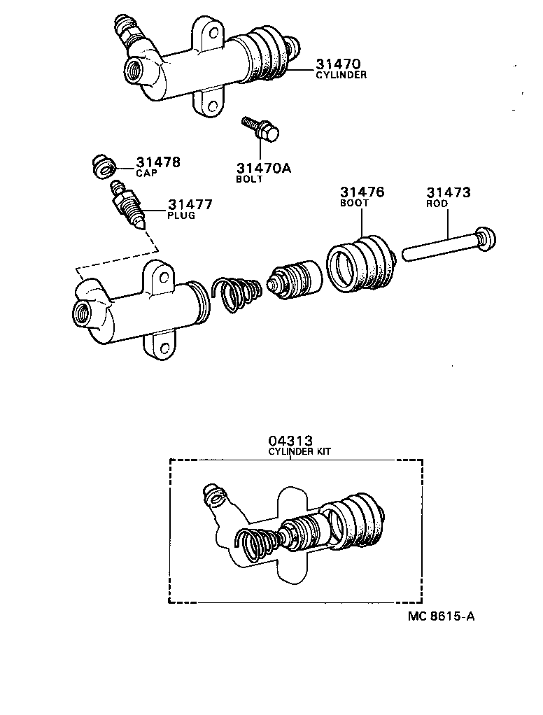 31470-20191 CYLINDER ASSY, CLUTCH RELEASE product image