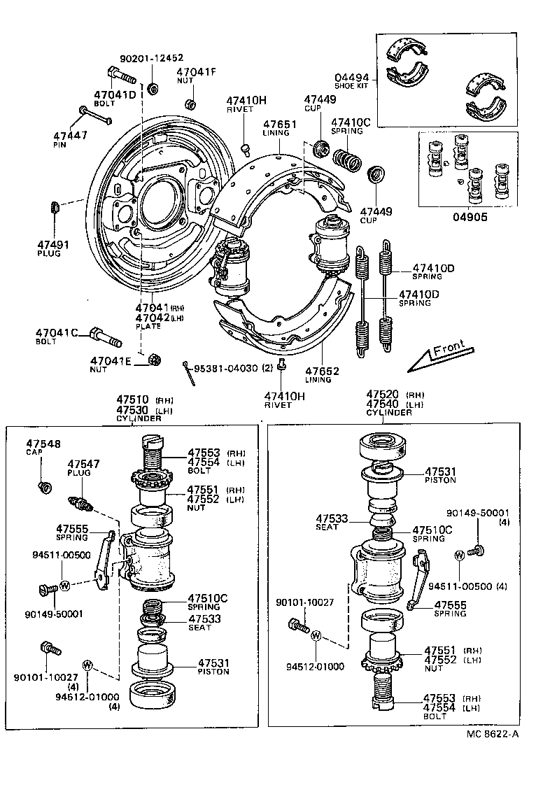 04494-25030 SHOE KIT, FRONT BRAKE product image