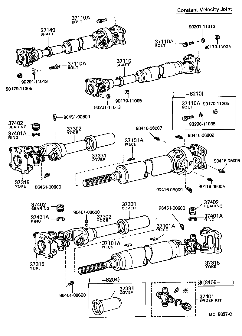 37140-60080 SHAFT ASSY, PROPELLER, FRONT product image