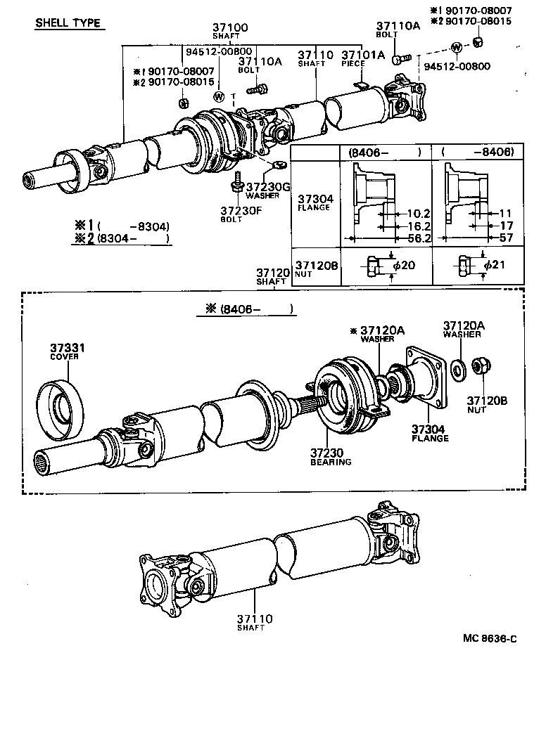 04371-22020 SPIDER KIT, UNIVERSAL JOINT(FOR PROPELLER SHAFT) product image