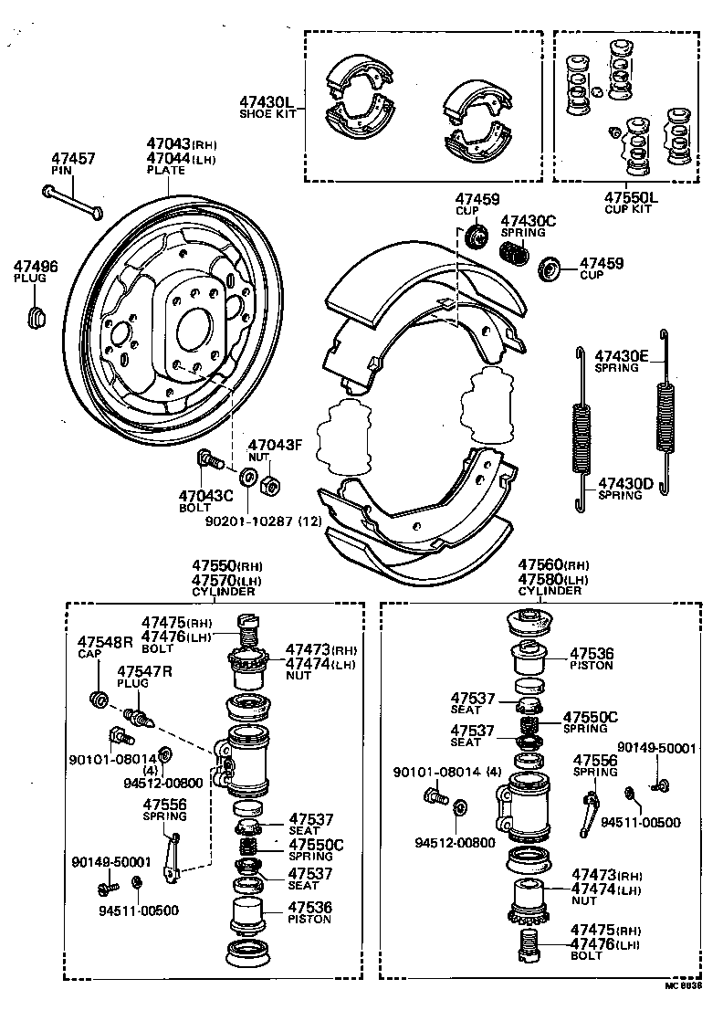 04497-35031 SHOE KIT, REAR BRAKE product image