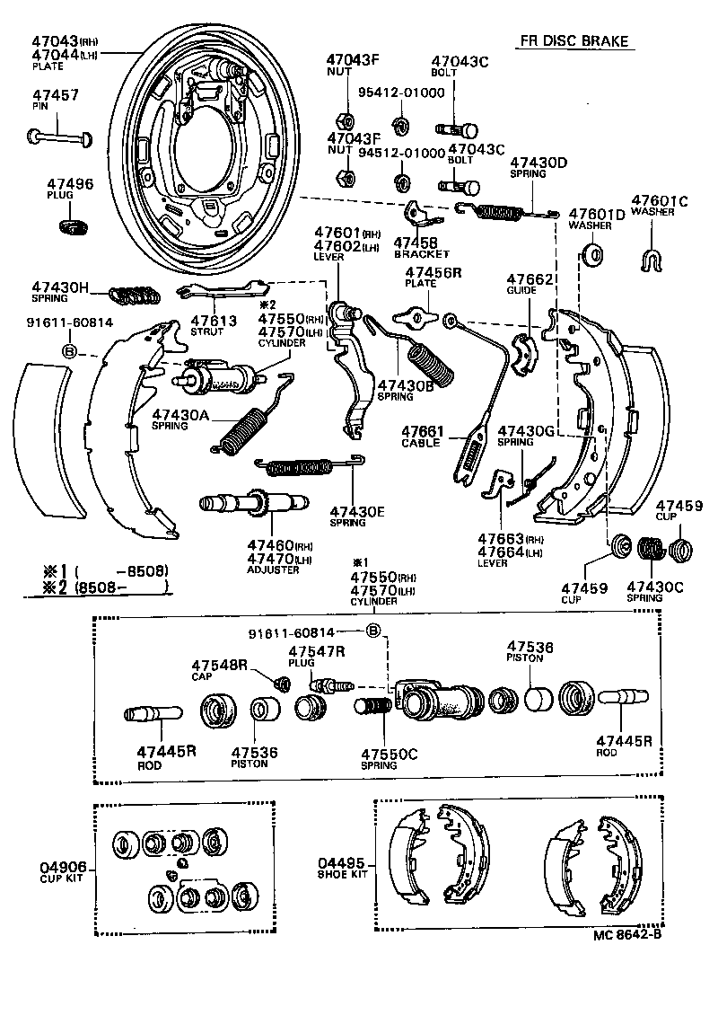 04497-26030 SHOE KIT, REAR BRAKE product image