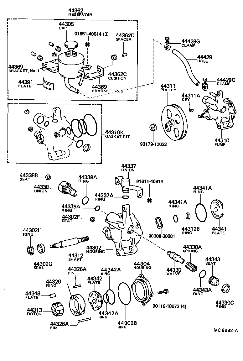 44304-14010 HOUSING SUB-ASSY, VANE PUMP, REAR product image