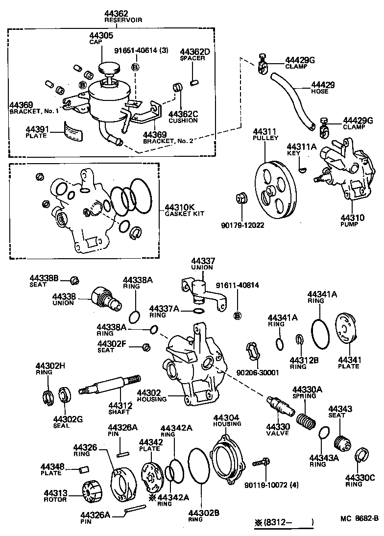 04446-22030 GASKET KIT, POWER STEERING PUMP product image