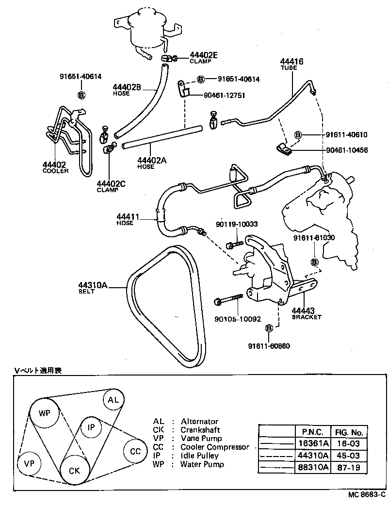 44410-22031 HOSE, PRESSURE FEED product image