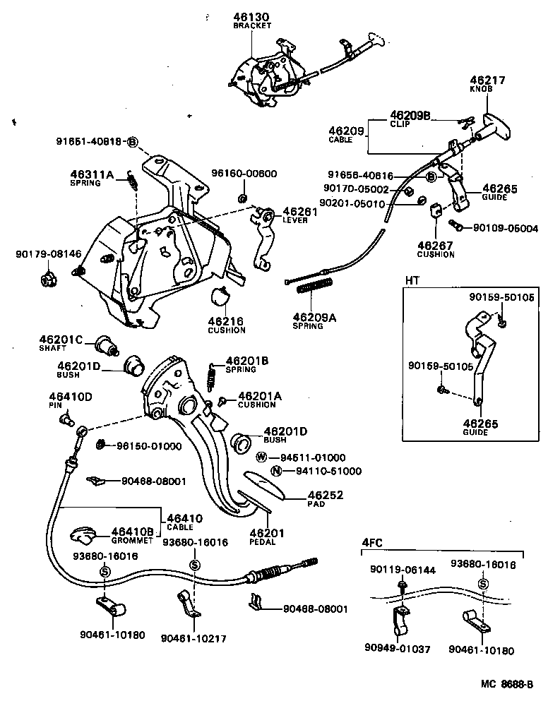 46130-22010 BRACKET ASSY, PARKING BRAKE PEDAL product image