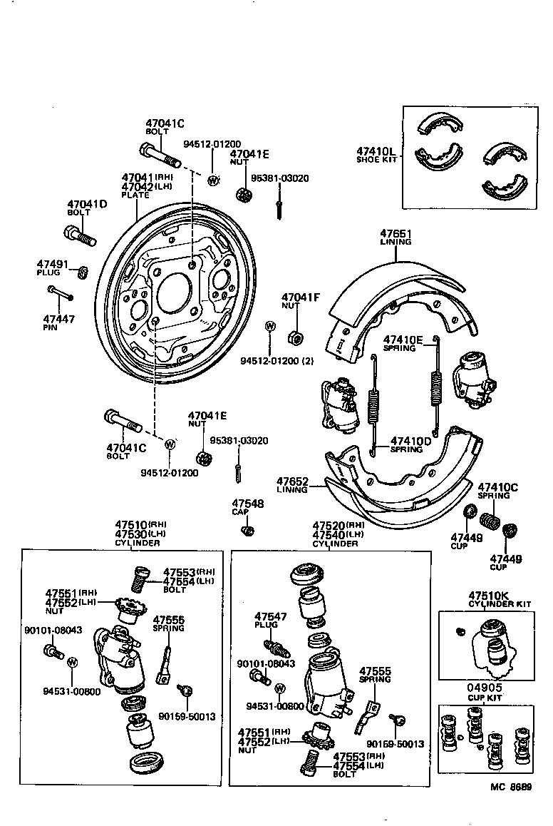 47041-27020 PLATE SUB-ASSY, BRAKE BACKING, FRONT RH product image