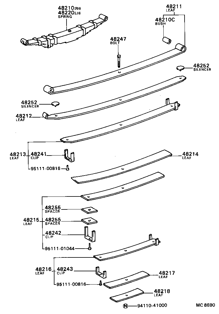 48405-36010 BRACKET SUB-ASSY, REAR SPRING, REAR RH product image