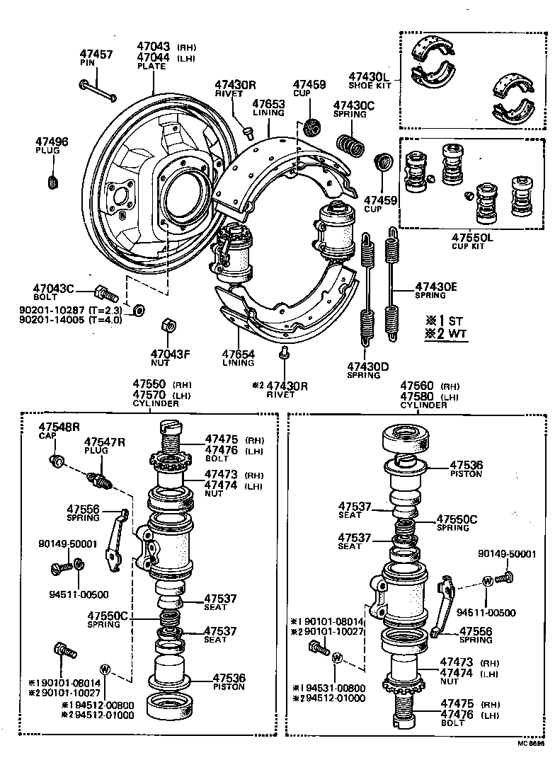 47044-36030 PLATE SUB-ASSY, BRAKE BACKING, REAR LH product image