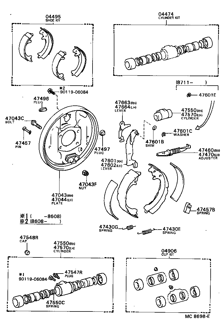 04497-16030 SHOE KIT, REAR BRAKE product image