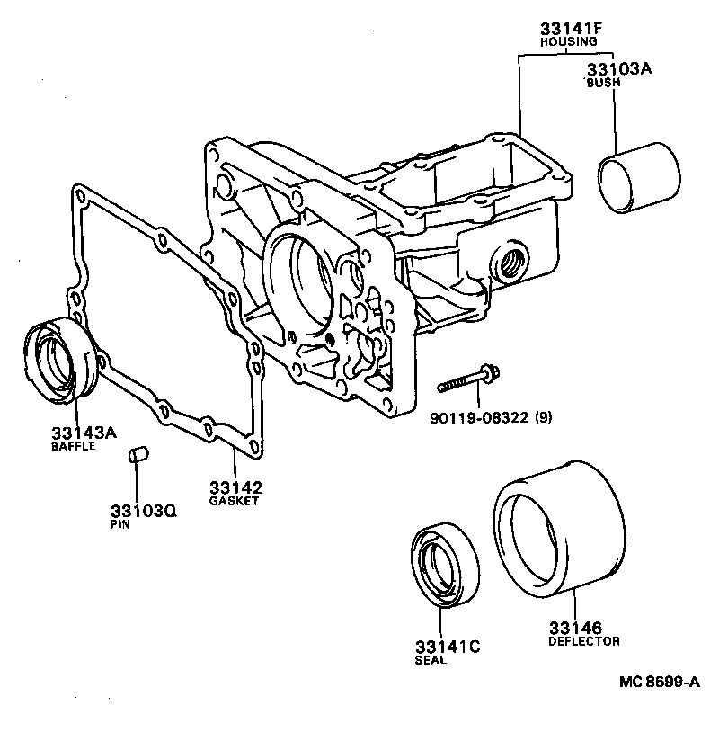 Toyota 33142-16020 GASKET, EXTENSION HOUSING(MTM)