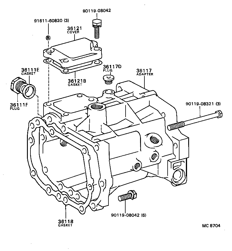 33121-16020 COVER, TRANSFER CASE, NO.1 product image