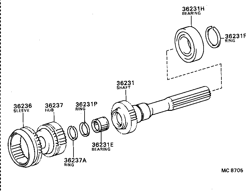 36237-16010 HUB, TRANSFER CLUTCH product image
