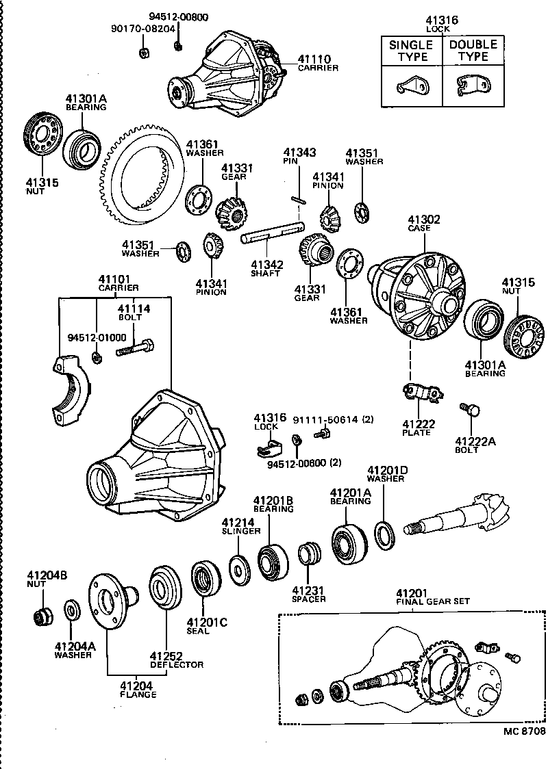 41201-19565 FINAL GEAR KIT, DIFFERENTIAL, REAR product image
