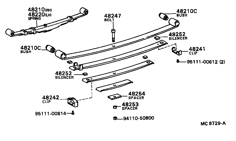 48046-13070 SEAT SUB-ASSY, SPRING U BOLT, RH product image