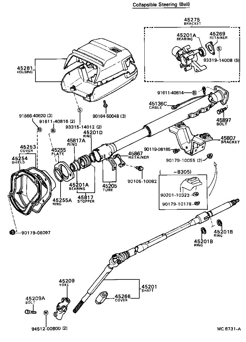 45275-12090 BRACKET, STEERING COLUMN, UPPER product image
