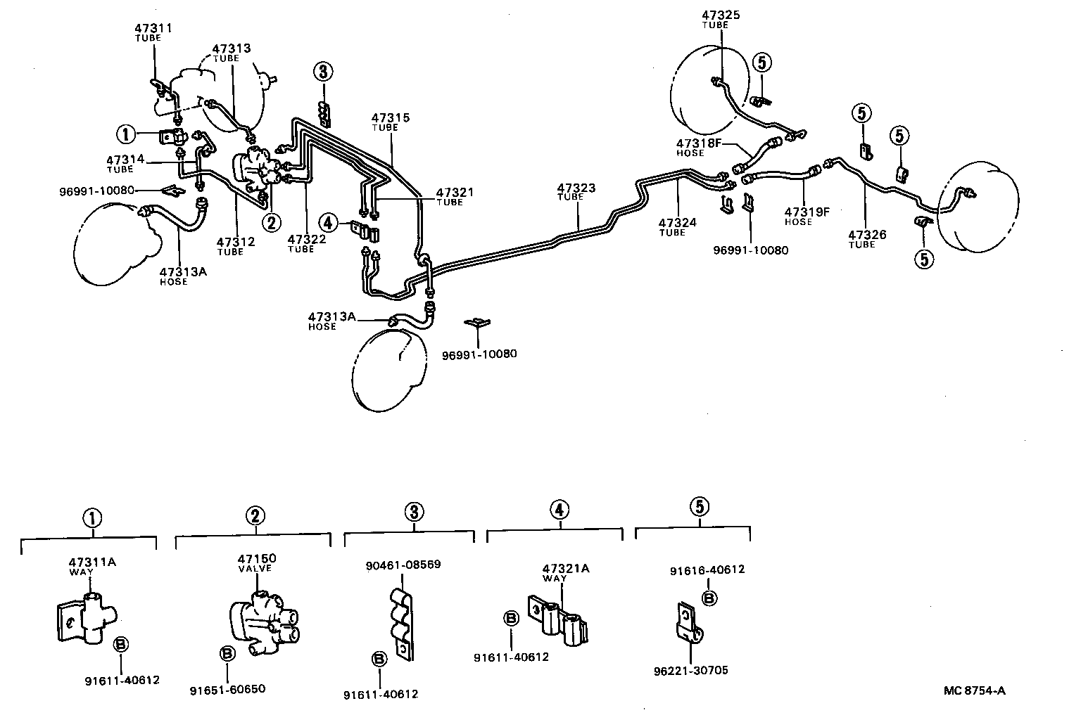 47311-16070 TUBE, FRONT BRAKE, NO.1 product image