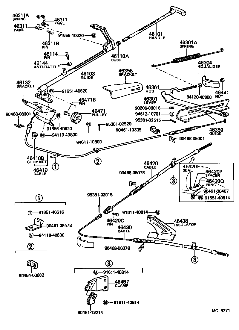 46410-26161 CABLE ASSY, PARKING BRAKE, NO.1 product image