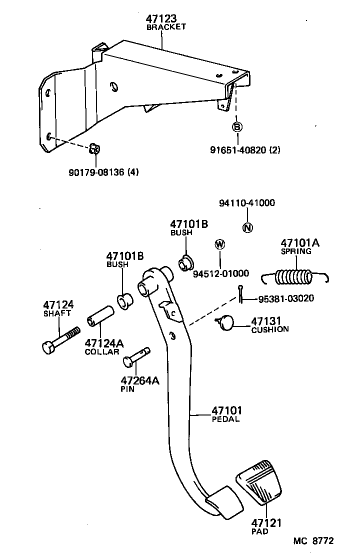91121-51065 SHAFT, BRAKE PEDAL product image