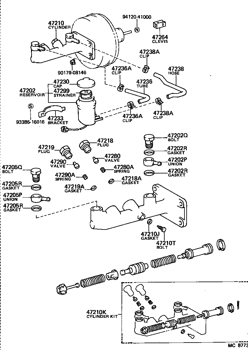 47235-26070 HOSE, MASTER CYLINDER BRIDGE product image