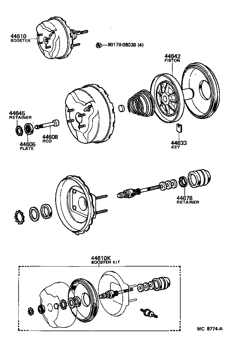 04443-26091 BOOSTER KIT, BRAKE product image