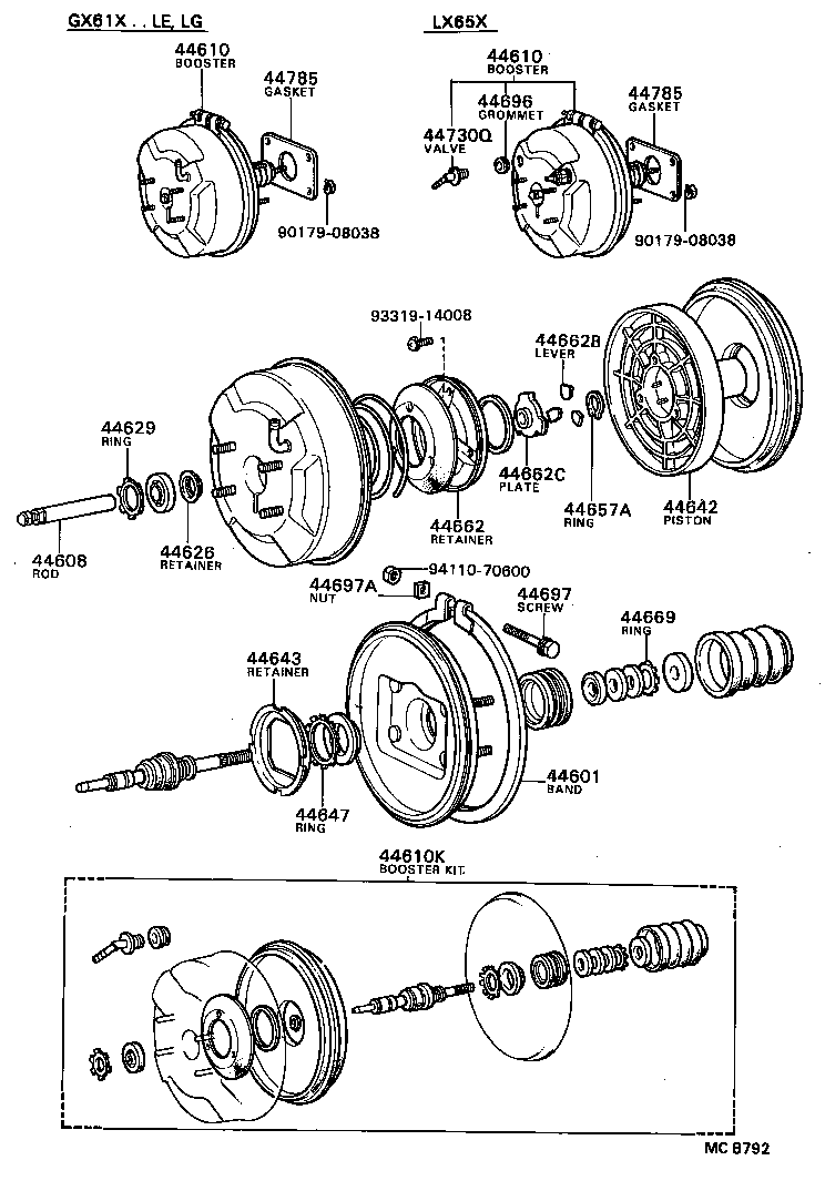04443-22320 BOOSTER KIT, BRAKE product image