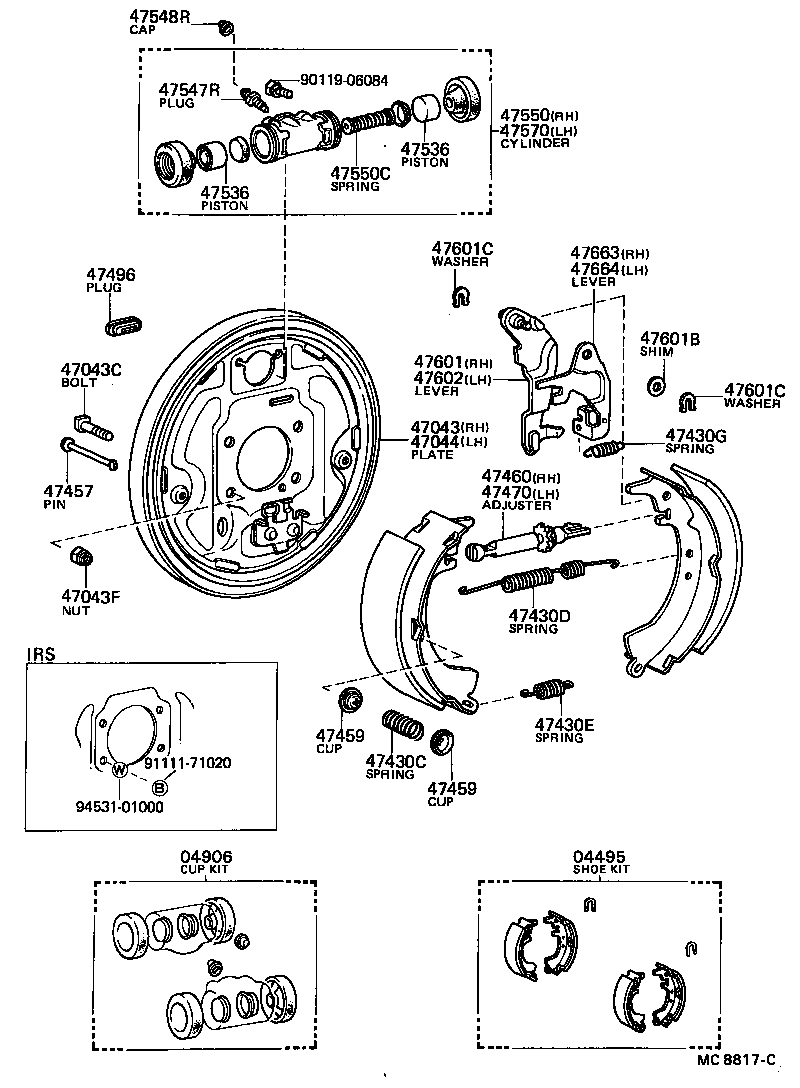 04497-20040 SHOE KIT, REAR BRAKE product image