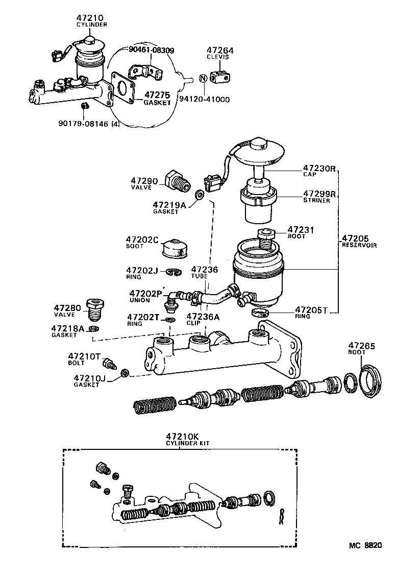 04493-30140 CYLINDER KIT, BRAKE MASTER product image