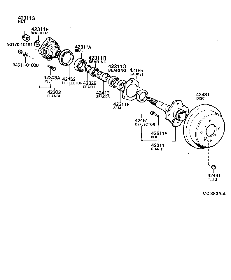 42431-22070 DISC, REAR product image