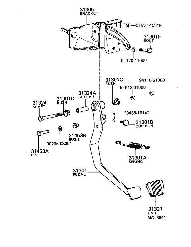 31310-22010 PEDAL SUB-ASSY, CLUTCH product image