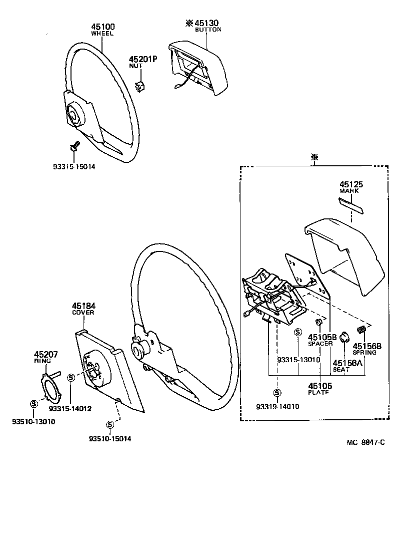 45100-22220 WHEEL ASSY, STEERING product image