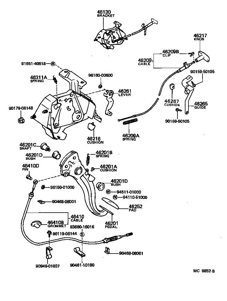 46550-22010 SHOE ASSY, PARKING BRAKE, RH OR CENTER NO.2 product image