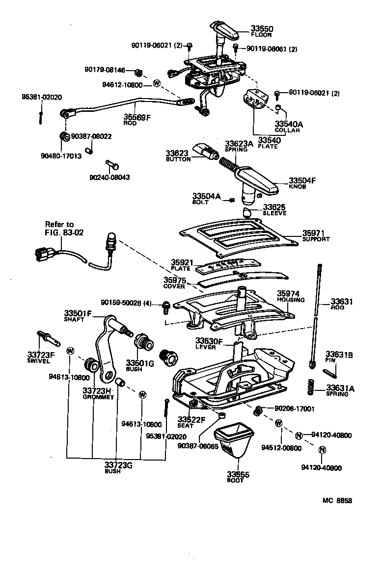 33530-10070 LEVER ASSY, SHIFT (FOR FLOOR SHIFT) product image
