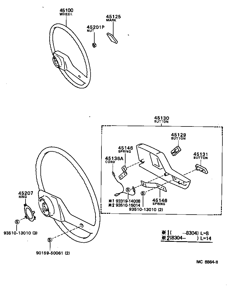 45125-10110 MARK, STEERING WHEEL PAD product image