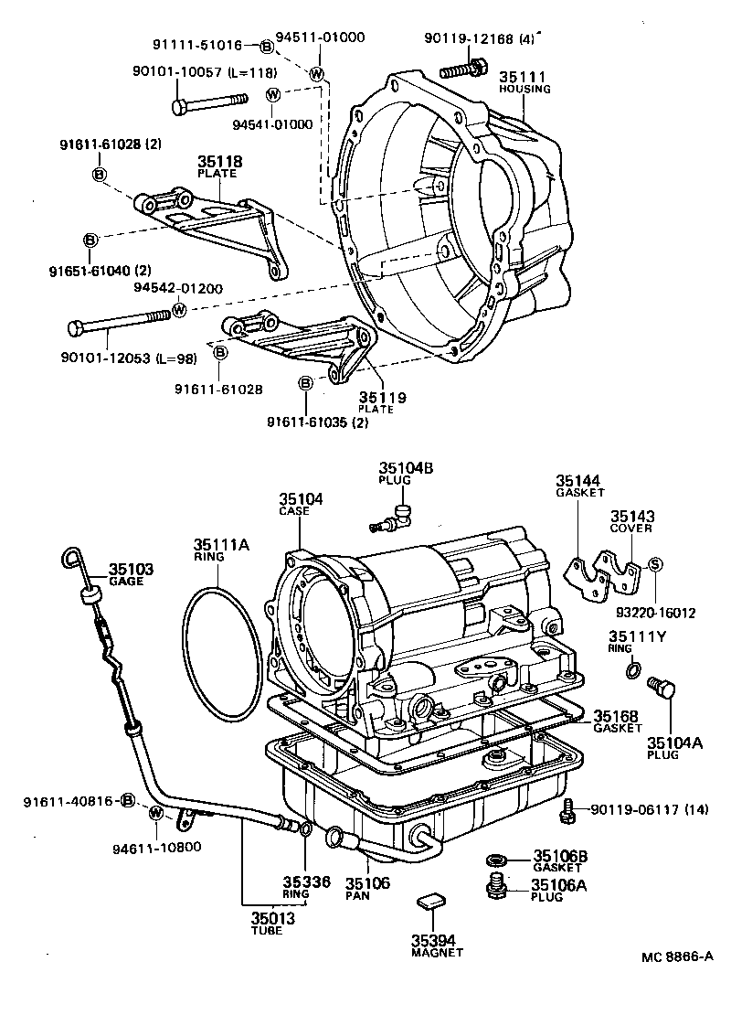 35013-22130 TUBE SUB-ASSY, TRANSMISSION OIL FILLER product image