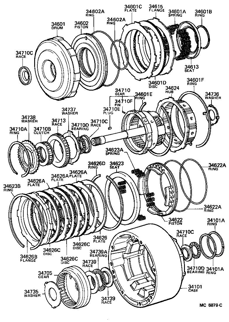 Toyota 34710-28020 GEAR ASSY, OVERDRIVE PLANETARY