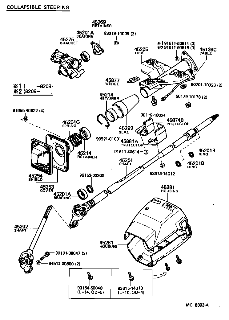 Toyota 45515-10010 BRACKET, STEERING RACK HOUSING, NO.2