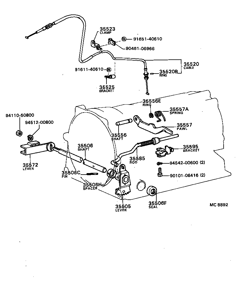 35523-40030 CLAMP, THROTTLE CABLE product image