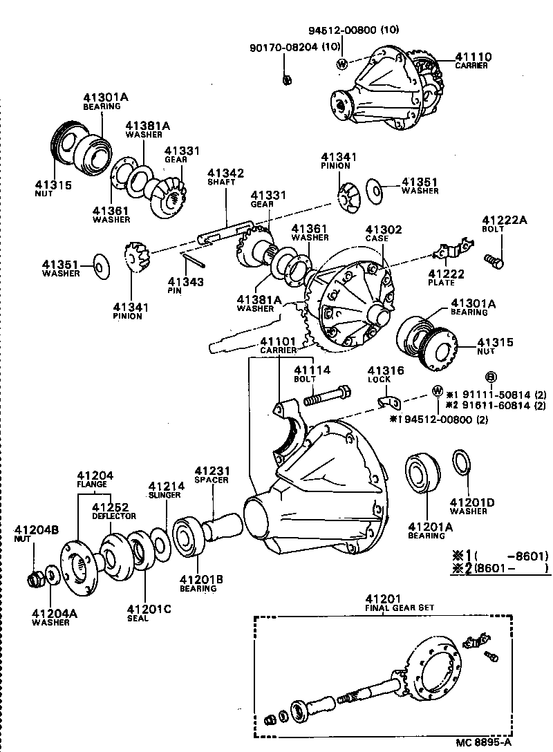 41201-49096 FINAL GEAR KIT, DIFFERENTIAL, REAR product image