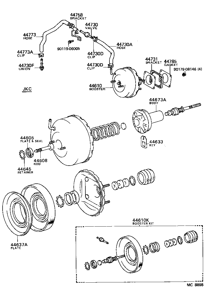 04443-12220 BOOSTER KIT, BRAKE product image
