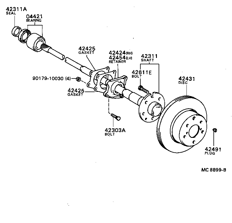 04421-40010 BEARING KIT, REAR AXLE SHAFT product image