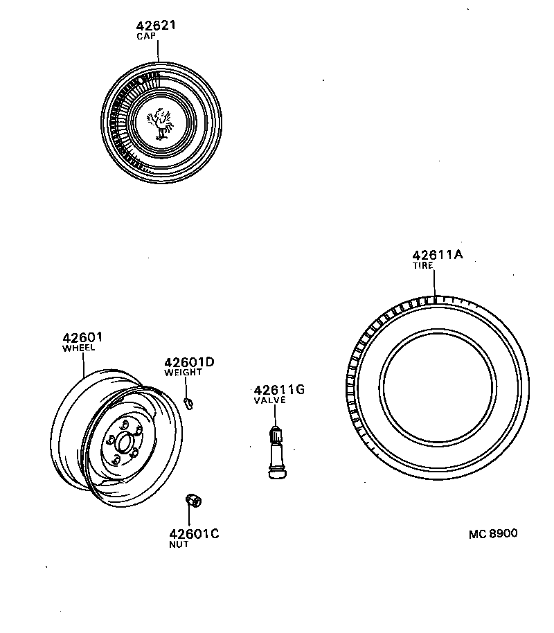 42652-40070 TIRE TUBE SET OR TUBELESS TIRE product image