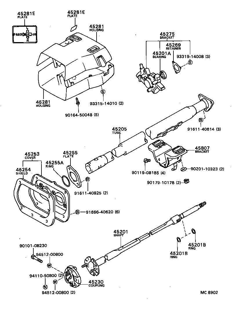45210-40040 SHAFT SUB-ASSY, STEERING MAIN product image