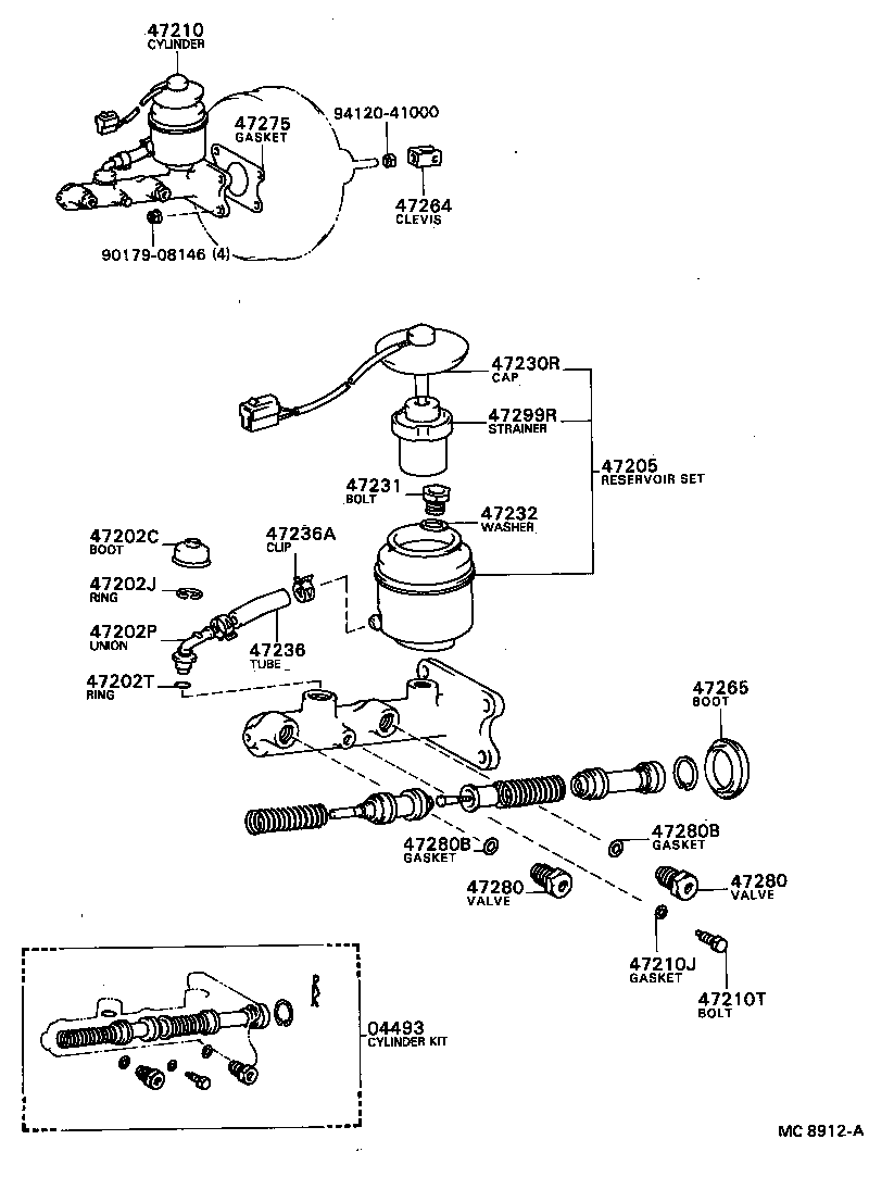 04493-40030 CYLINDER KIT, BRAKE MASTER product image