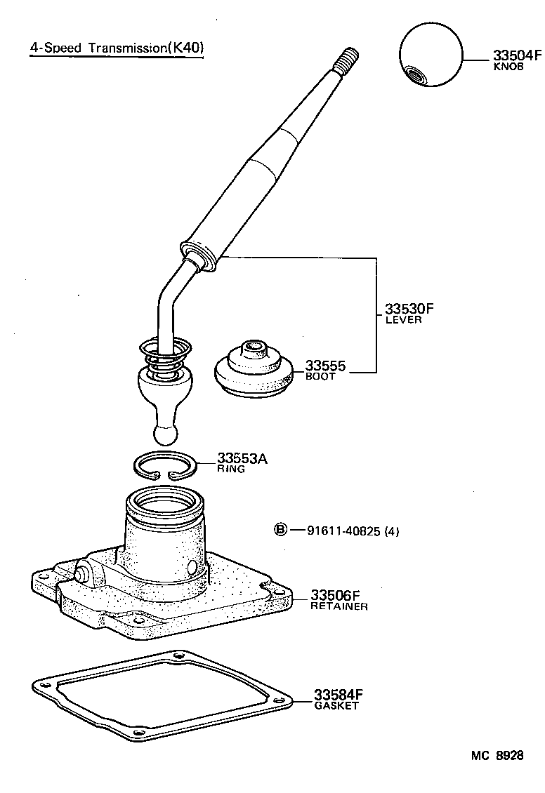 33503-10030 LEVER ASSY, SHIFT (FOR FLOOR SHIFT) product image